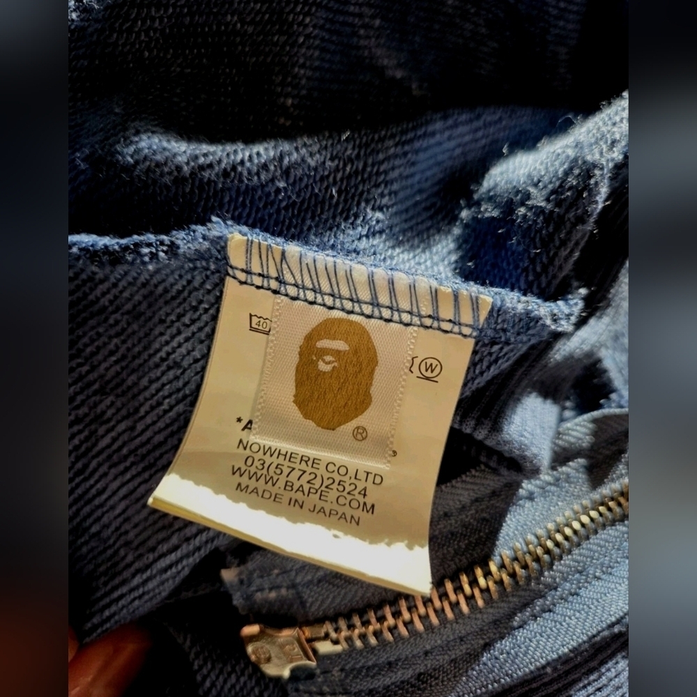 BAPE Color Camo Shark WGM Hoodie Sweatshirt Navy Blue | A Bathing Ape LG ( EUC) - Picture 8 of 8